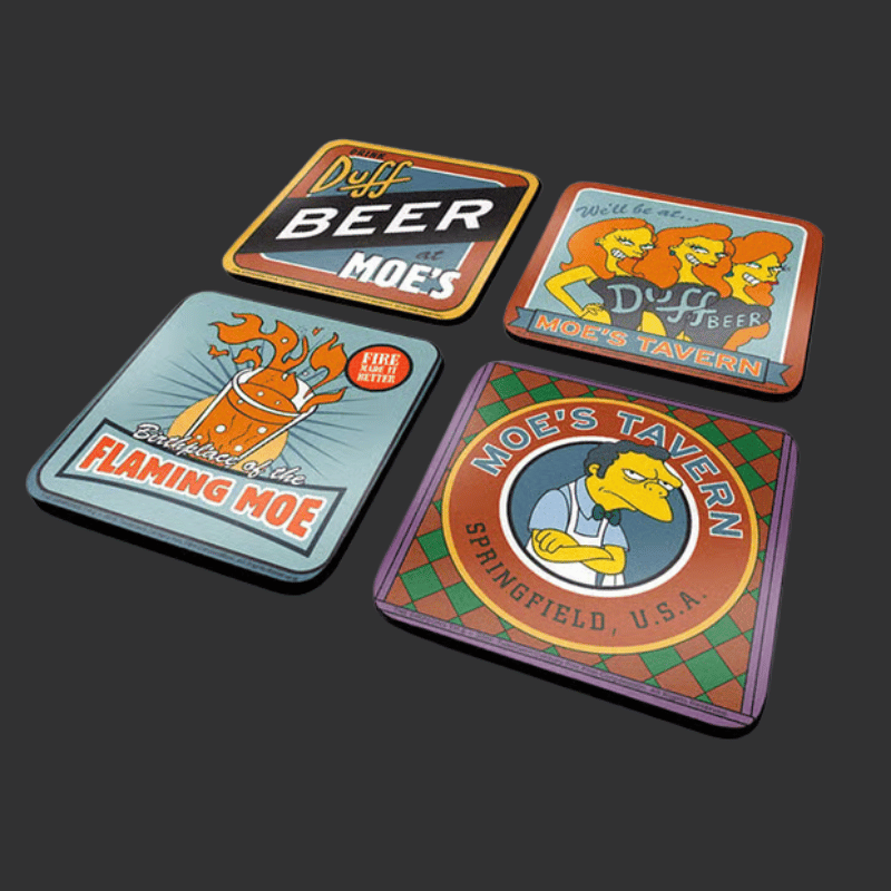 LES SIMPSONS - 4 SOUS-VERRES TAVERNE DE MOE