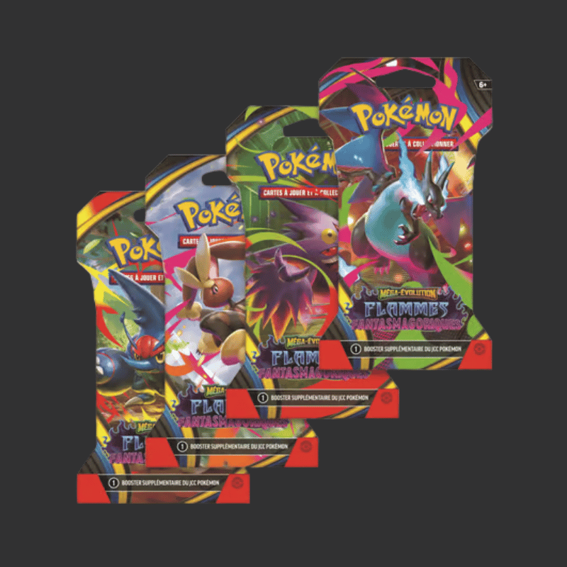 Pokémon JCC - Méga-Évolution - Pack de Booster Blister ME02 Flammes Fantasmagoriques (1 Booster aléatoire) - FR