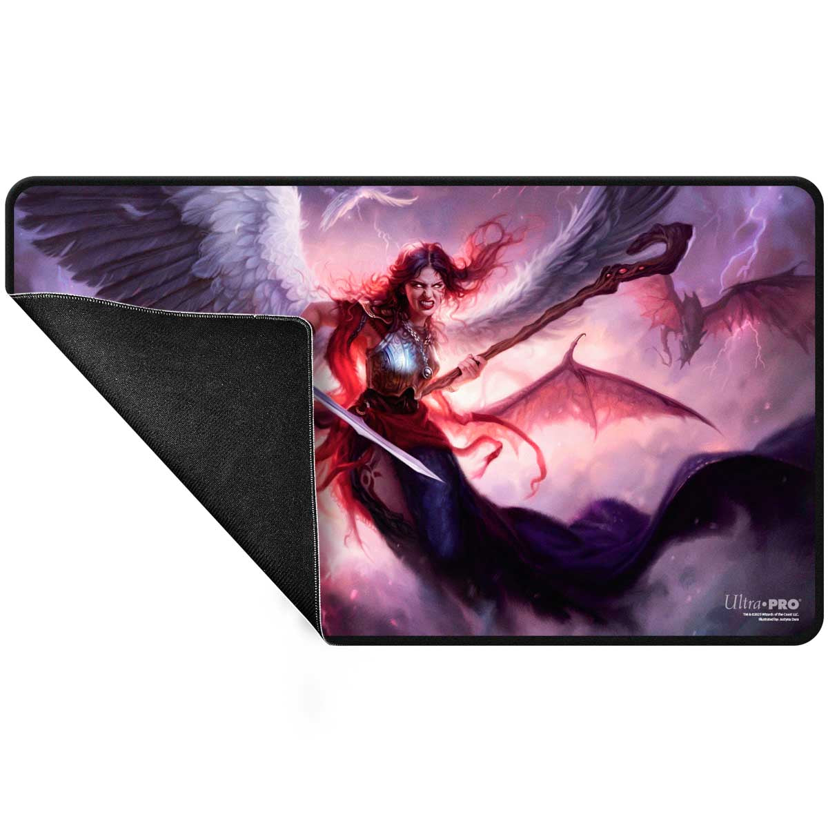 ULTRA PRO - MAGIC: THE GATHERING - COMMANDER SERIES - THREE COLOR WEDGE - VOTE DES FANS - TAPIS DE JEU À SURPIQÛRES NOIRES KAALIA