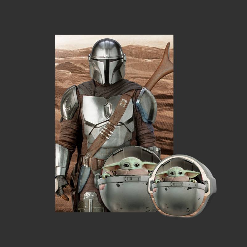 Star Wars: The Mandalorian - Puzzle lenticulaire Mando et Grogu avec boîte en métal 3D 300 pcs 46x31 cm