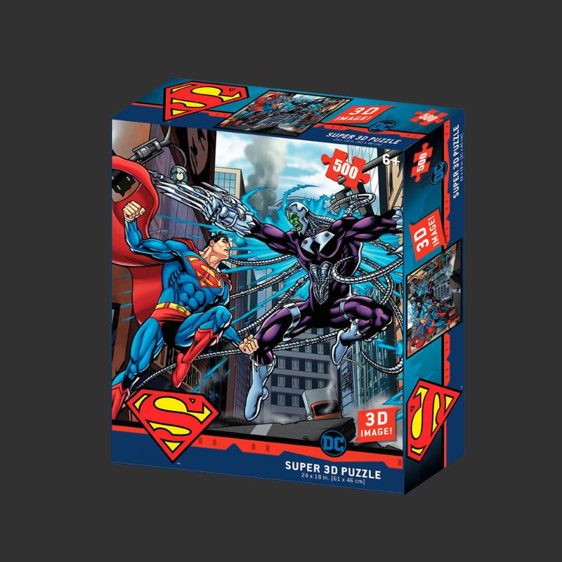 DC Comics - Puzzle lenticulaire Superman contre Brainiac 500 pcs 61x46 cm