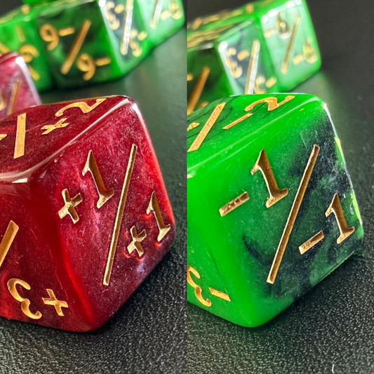 Set de 10 dés compteurs – Rouge & Vert