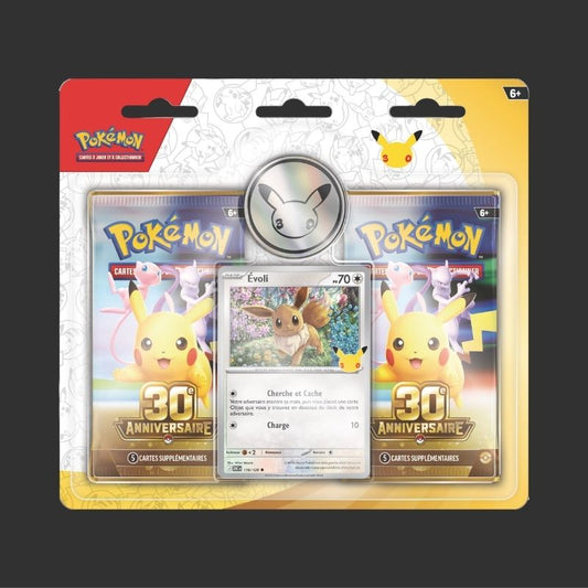 Pokémon JCC : Pack promotionnel de 2 boosters 30e Anniversaire Évoli - FR