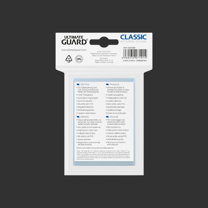 Ultimate Guard - 100 pochettes - Classic Soft Sleeves - Taille standard - Transparent