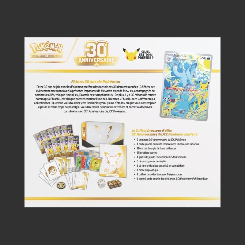 Pokémon JCC : Coffret Dresseur d'élite 30e Anniversaire - FR