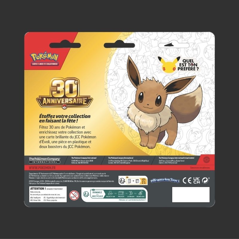 Pokémon JCC : Pack promotionnel de 2 boosters 30e Anniversaire Évoli - FR