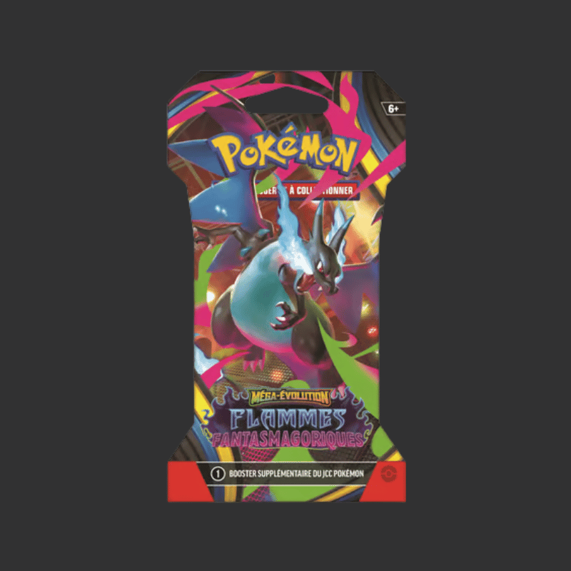 Pokémon JCC - Méga-Évolution - Pack de Booster Blister ME02 Flammes Fantasmagoriques (1 Booster aléatoire) - FR