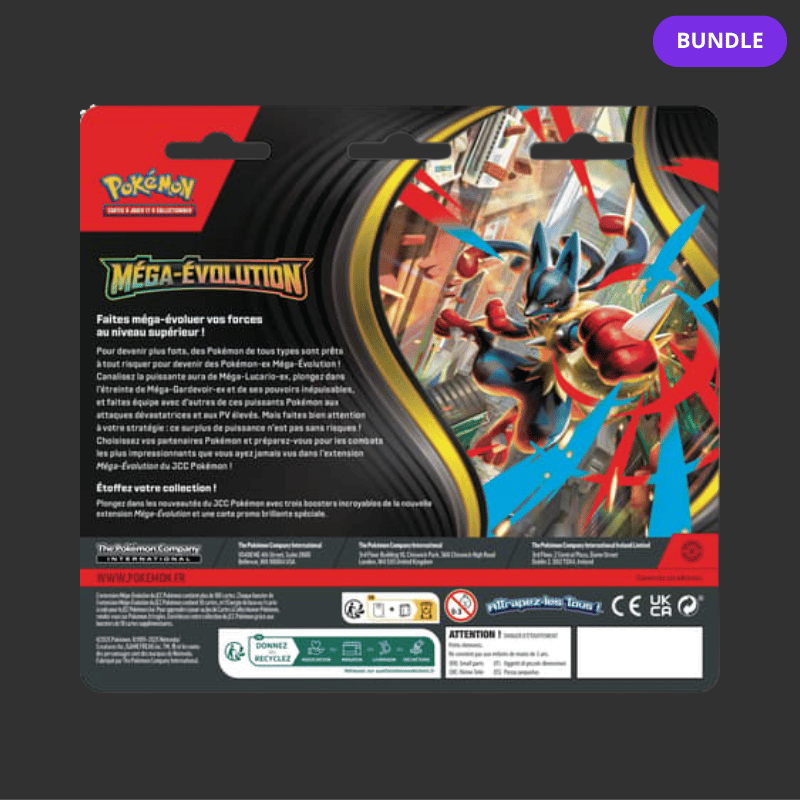 2UPG BUNDLE - Pokémon JCC - Méga-Évolution - Pack Blister de 3 Boosters ME01 Akwakwak ou Psykokwak (1 Blister aléatoire) - FR