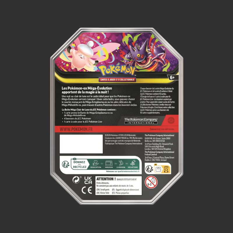 Pokémon JCC : Boîtes Méga Clair de Lune Méga-Ectoplasma-ex ou Méga-Mélodelfe-ex (1x boîte aléatoire) - FR