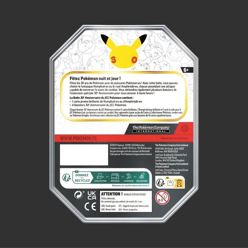Pokémon JCC : Boîte 30e Anniversaire Nymphali-ex ou Amphinobi-ex (1x boîte aléatoire) - FR