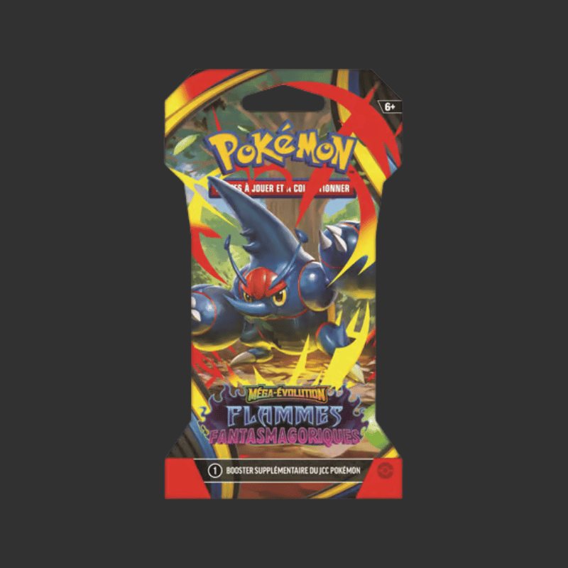 Pokémon JCC - Méga-Évolution - Pack de Booster Blister ME02 Flammes Fantasmagoriques (1 Booster aléatoire) - FR