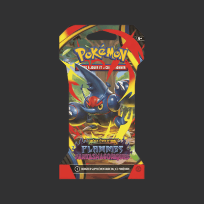 Pokémon JCC - Méga-Évolution - Pack de Booster Blister ME02 Flammes Fantasmagoriques (1 Booster aléatoire) - FR