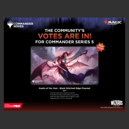 ULTRA PRO - MAGIC: THE GATHERING - COMMANDER SERIES - THREE COLOR WEDGE - VOTE DES FANS - TAPIS DE JEU À SURPIQÛRES NOIRES KAALIA