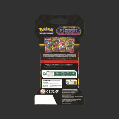 Pokémon JCC - Méga-Évolution - Pack de Booster Blister ME02 Flammes Fantasmagoriques (1 Booster aléatoire) - FR