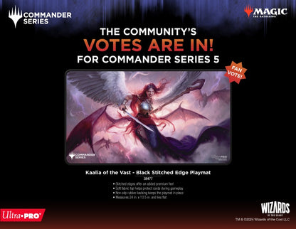 ULTRA PRO - MAGIC: THE GATHERING - COMMANDER SERIES - THREE COLOR WEDGE - VOTE DES FANS - TAPIS DE JEU À SURPIQÛRES NOIRES KAALIA