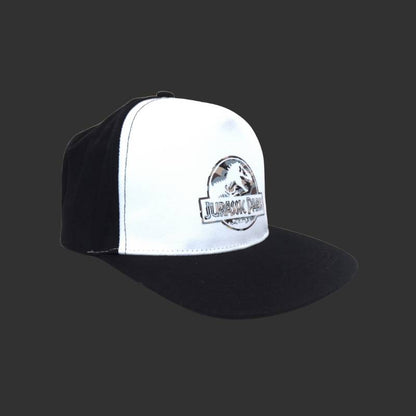 Jurassic Park - Casquette snapback noire et blanche logo camouflage