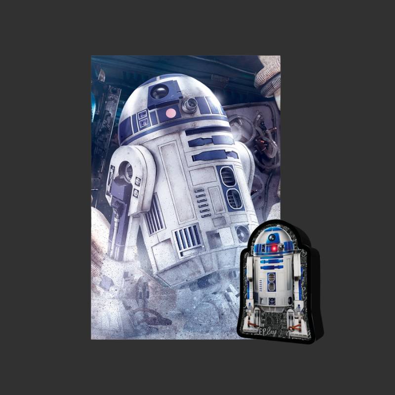 Star Wars - Puzzle lenticulaire R2-D2 avec boîte en métal 3D 300 pcs 46x31 cm